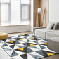 Frendorf | Blau und Weiß Neuheit Teppich Polyester Geometrischer Druck Teppich Waschbar Rutschfeste Rückseite Teppich für Wohnzimmer