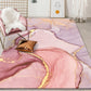 Lila und Rosa Moderner Teppich Polyester Aquarell Druck Teppich Maschinenwaschbar Rutschfester Teppich für das Wohnzimmer