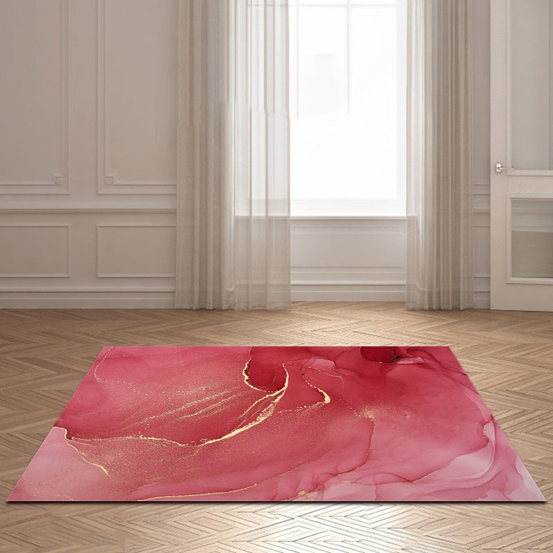 Lila und Rosa Moderner Teppich Polyester Aquarell Druck Teppich Maschinenwaschbar Rutschfester Teppich für das Wohnzimmer