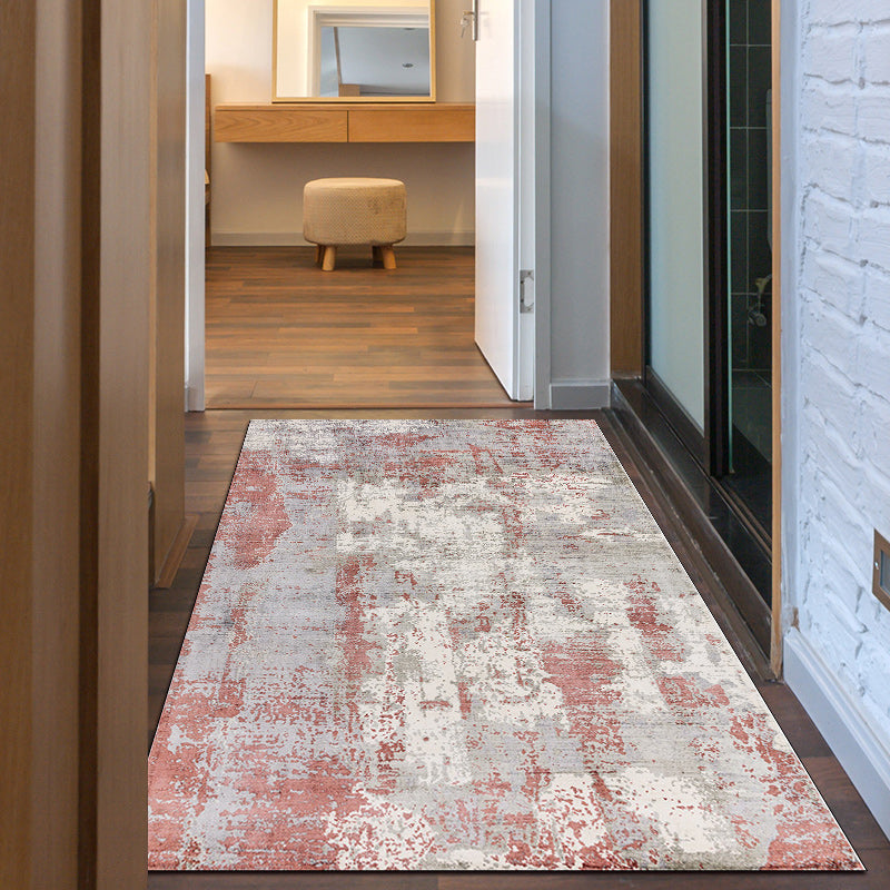 Frendorf | Groene en Roze Moderne Tapijt Polyester Abstract Tapijt Wasbaar Antislip Onderzijde Vloerkleed voor Woonkamer