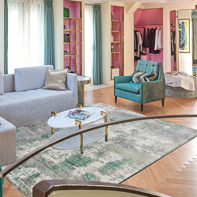 Frendorf | Groene en Roze Moderne Tapijt Polyester Abstract Tapijt Wasbaar Antislip Onderzijde Vloerkleed voor Woonkamer