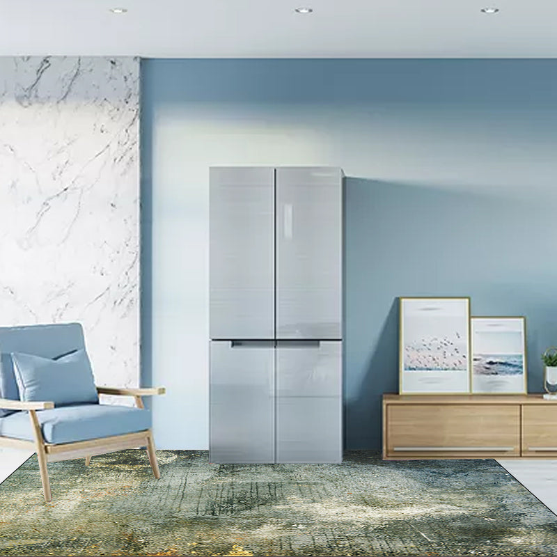 Frendorf | Blaue Schlafzimmerteppich Moderne abstrakte Malerei Muster Bereichsteppich Polyester haustierfreundlich maschinenwaschbarer Teppich