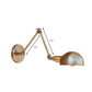 Retro Dome Wandlampe 1 Lampen Metall Wandbeleuchtung mit Schwenkarm in Messing/Chrom für Badezimmer