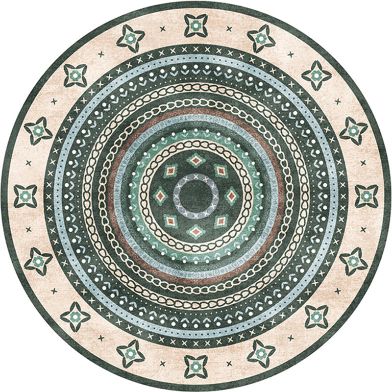 Frendorf | Funky Bohemian Teppich Farbenfrohe Kreis Ketten Kreuzigungs Muster Teppich Polyester Maschinenwaschbar Teppich für Wohndekoration