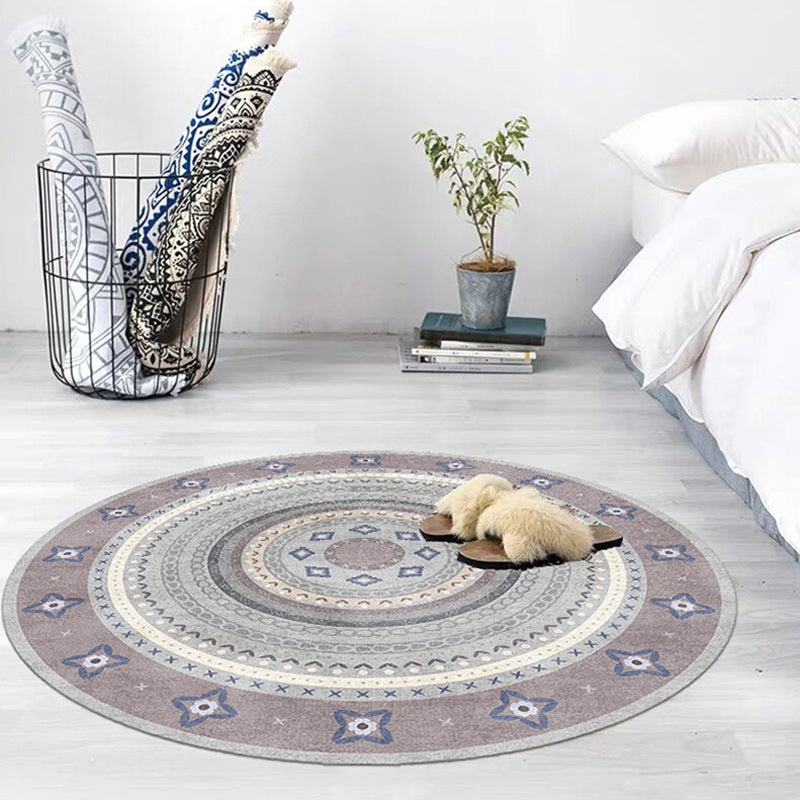 Frendorf | Funky Bohemian Teppich Farbenfrohe Kreis Ketten Kreuzigungs Muster Teppich Polyester Maschinenwaschbar Teppich für Wohndekoration