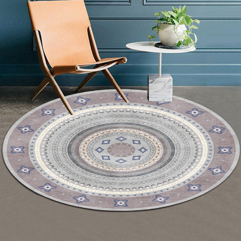 Frendorf | Funky Bohemian Teppich Farbenfrohe Kreis Ketten Kreuzigungs Muster Teppich Polyester Maschinenwaschbar Teppich für Wohndekoration