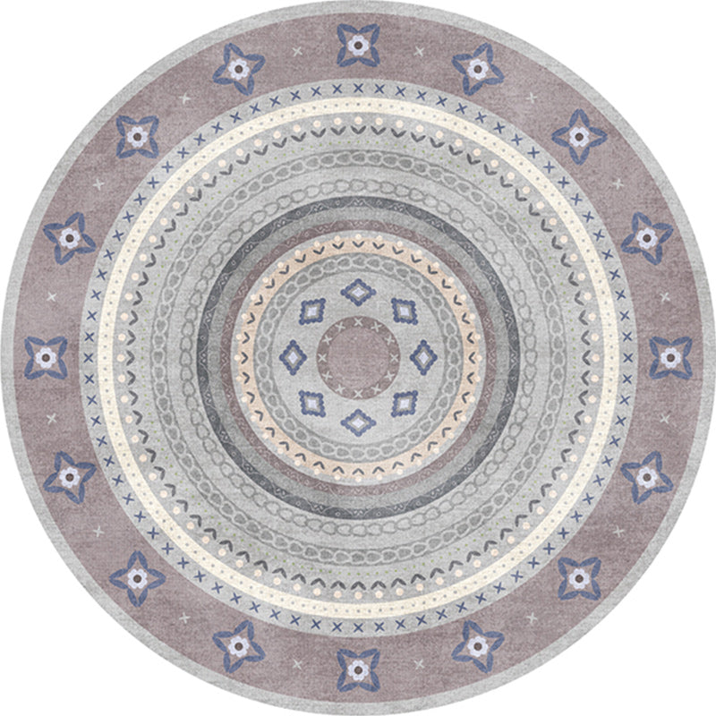 Frendorf | Funky Bohemian Teppich Farbenfrohe Kreis Ketten Kreuzigungs Muster Teppich Polyester Maschinenwaschbar Teppich für Wohndekoration