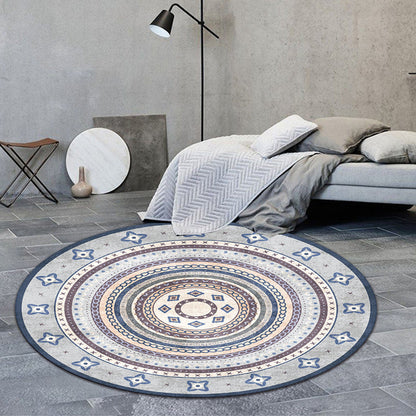 Frendorf | Funky Bohemian Teppich Farbenfrohe Kreis Ketten Kreuzigungs Muster Teppich Polyester Maschinenwaschbar Teppich für Wohndekoration