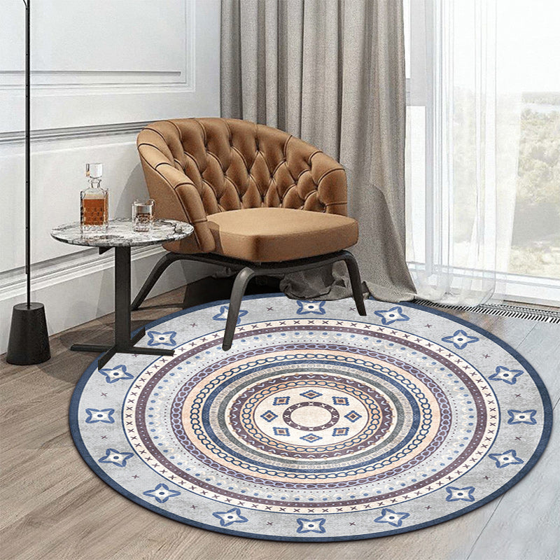 Frendorf | Funky Bohemian Teppich Farbenfrohe Kreis Ketten Kreuzigungs Muster Teppich Polyester Maschinenwaschbar Teppich für Wohndekoration