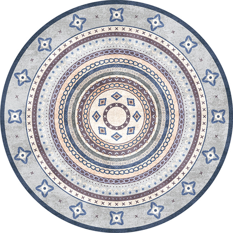 Frendorf | Funky Bohemian Teppich Farbenfrohe Kreis Ketten Kreuzigungs Muster Teppich Polyester Maschinenwaschbar Teppich für Wohndekoration