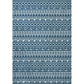 Frendorf | Amerikanischer Southwestern Teppich in blauen Streifen, griechische Schlüssel, Wellenmuster, Teppich, Polyester, waschbarer Teppich für Wohnkultur