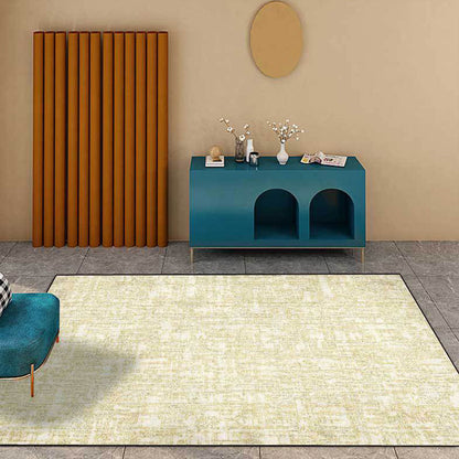 Frendorf | Eenvoudig Abstract Tapijt Geel Polyester Tapijt Machine Wasbaar Antislip Achterkant Gebied Tapijt voor Slaapkamer