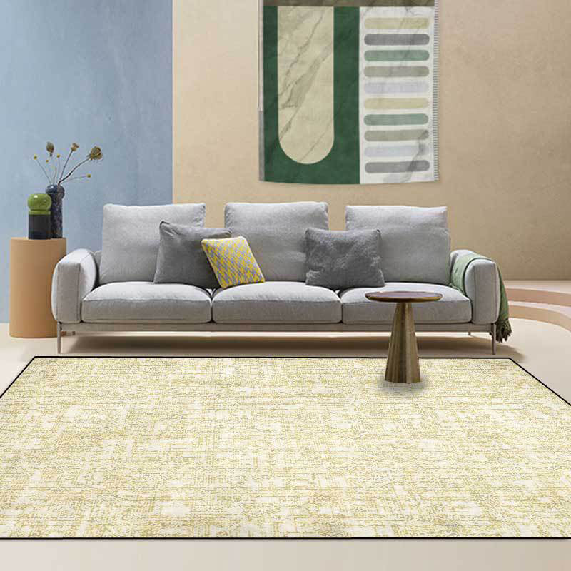 Frendorf | Eenvoudig Abstract Tapijt Geel Polyester Tapijt Machine Wasbaar Antislip Achterkant Gebied Tapijt voor Slaapkamer