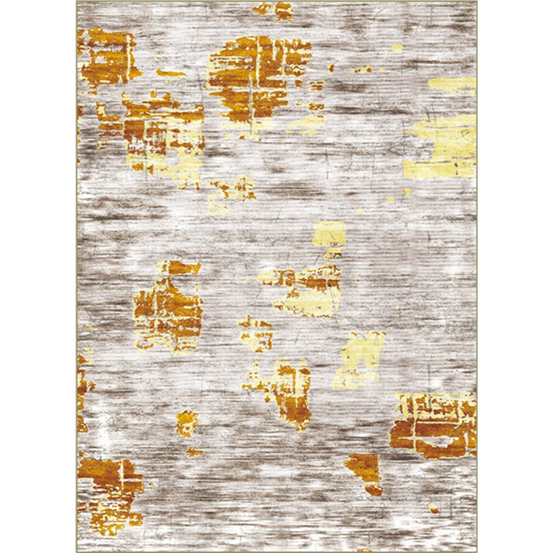 Industrieller Space Dye Print Teppich Gelb und Grau Polyester Teppich Maschinenwaschbar Rutschfeste Rückseite Teppich für das Schlafzimmer