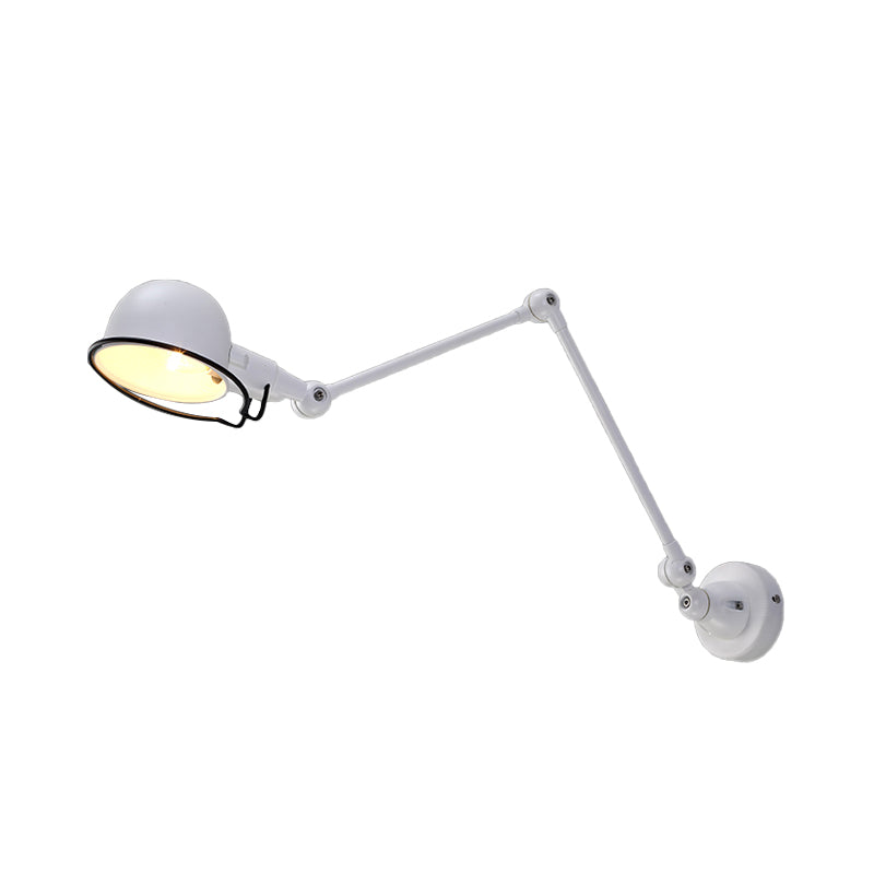 Frendorf | Schwarz/Weiß Schwenkarms Wandlicht mit Schalen-Schirm Industrie Metall 1 Kopf Flur Wandleuchte Lampe