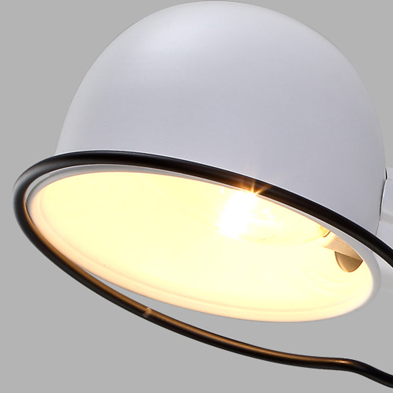 Frendorf | Schwarz/Weiß Schwenkarms Wandlicht mit Schalen-Schirm Industrie Metall 1 Kopf Flur Wandleuchte Lampe