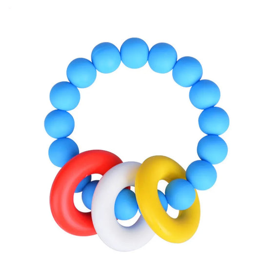 Frendorf | Baby Beißring Silikon mit Bunten Ringen – Greifling & Zahnungshilfe für Babys