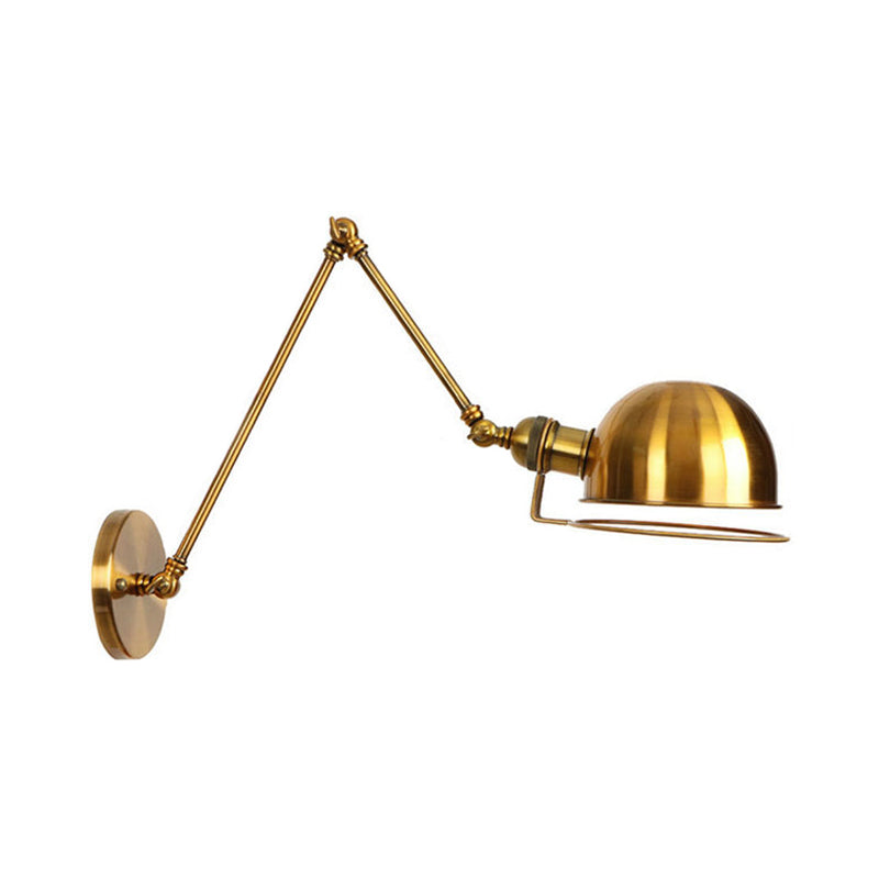 Frendorf | 1 Licht Swing Arm Wandverlichting Vintage Stijl Messing/Koper Metalen Wandmontage Licht met Kom Shade