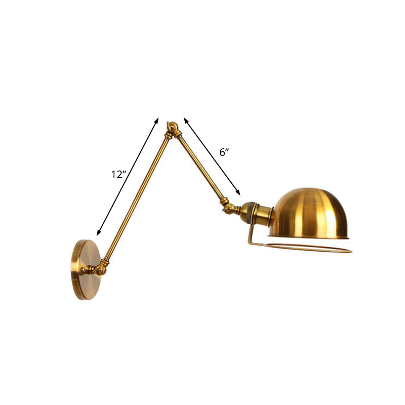Frendorf | 1 Licht Swing Arm Wandverlichting Vintage Stijl Messing/Koper Metalen Wandmontage Licht met Kom Shade