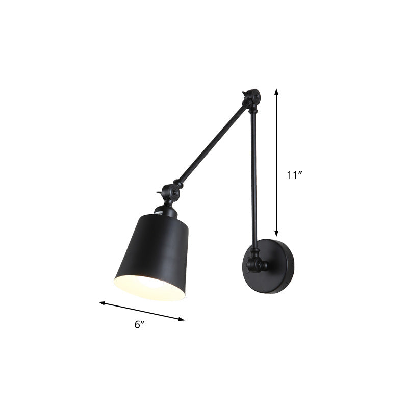 Frendorf | 1 Licht Metalen Wandlamp Hedendaags Zwart/Roest Getailleerde Slaapkamer Wandlamp Sconces met Verstelbare Arm