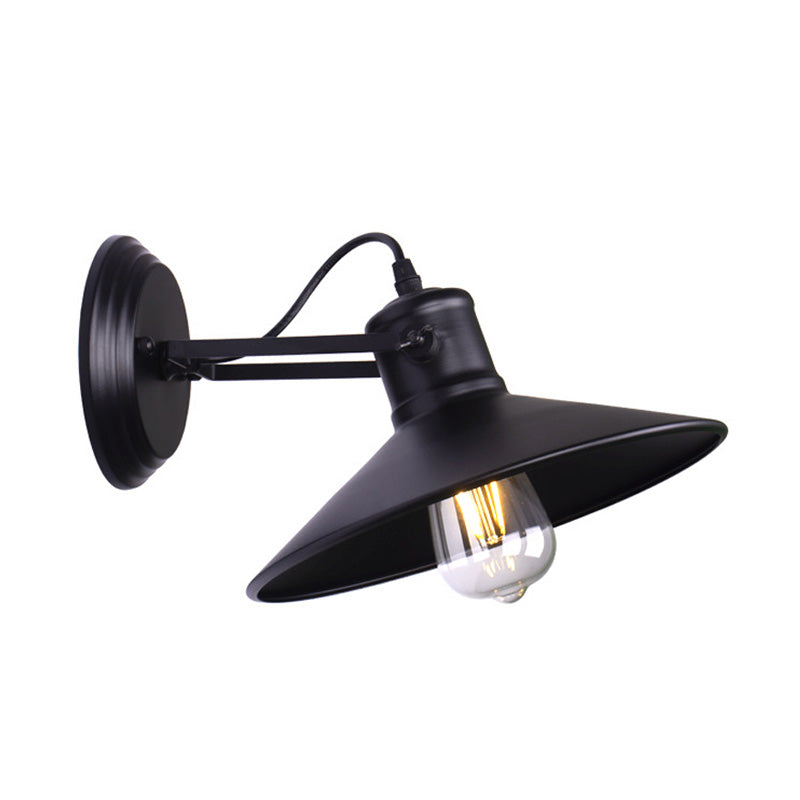Frendorf | Metallische Untertasse Wandleuchte Antikstil 1-Birnen Flur Wandleuchte Lampe in Schwarz/Rost