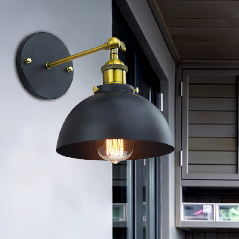 Frendorf | 1 Kop Wandverlichting met Koepel Shade Metalen Draaibare Wandlamp in Messing Afwerking voor Balkon