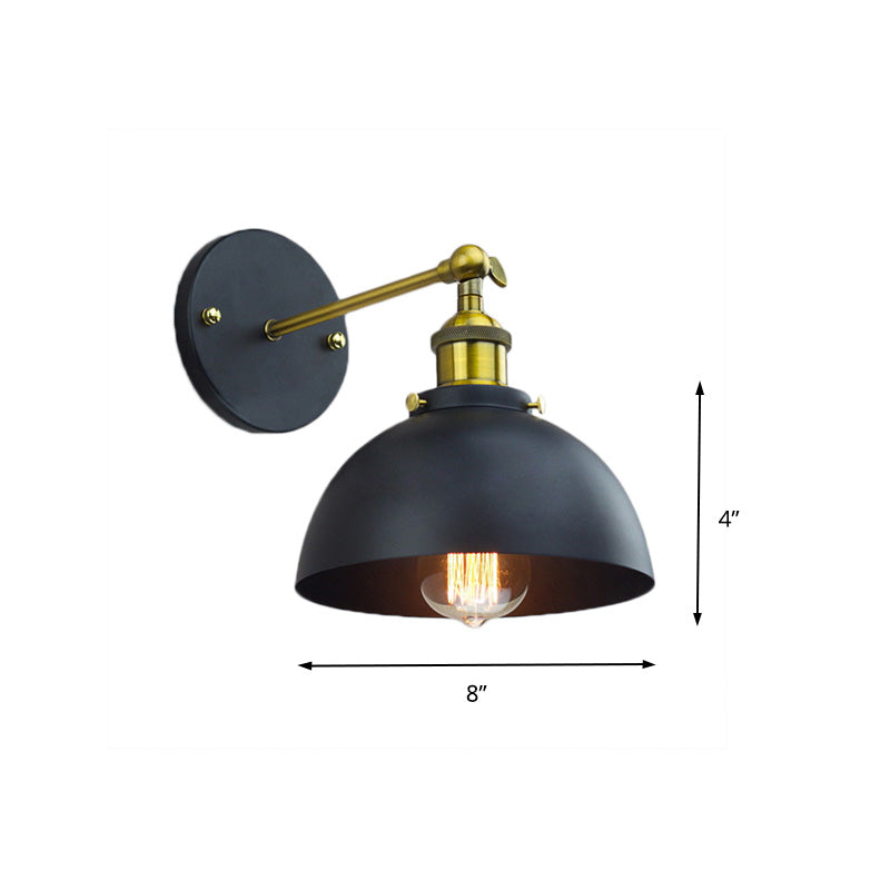 Frendorf | 1 Kop Wandverlichting met Koepel Shade Metalen Draaibare Wandlamp in Messing Afwerking voor Balkon