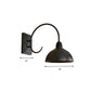 Frendorf | 1 Kopf Wand Sconce Retro Kuppelschirm Metall Sconce Lichtfixture mit gebogenem Arm in Schwarz