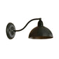 Frendorf | 1 Kopf Wand Sconce Retro Kuppelschirm Metall Sconce Lichtfixture mit gebogenem Arm in Schwarz