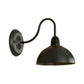 Frendorf | 1 Kopf Wand Sconce Retro Kuppelschirm Metall Sconce Lichtfixture mit gebogenem Arm in Schwarz