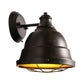 Frendorf | 1 Lichtkuppel Wandlamp met Draadkooi Vintage Stijl Zwart/Verweerd Koper IJzeren Wandlamp voor Trap