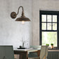 Frendorf | Antieke stijl schuurmuurlamp 1 licht ijzeren wandlamp met goose-neck arm in brons/roest voor slaapkamer