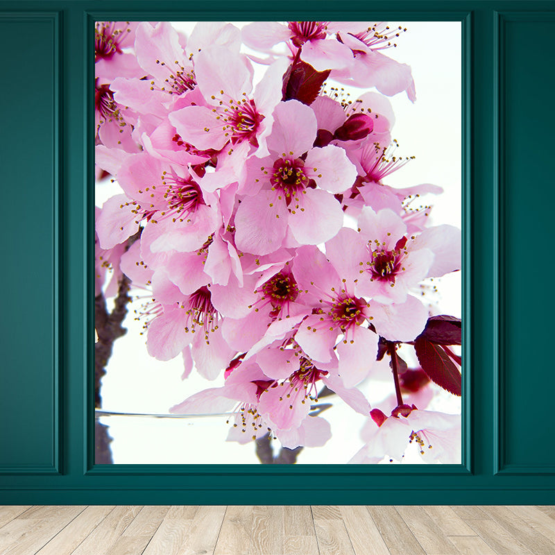 Frendorf | Pink Flower Blossom Wall Mural Moisture Resistant Modern Living Room Wall Covering