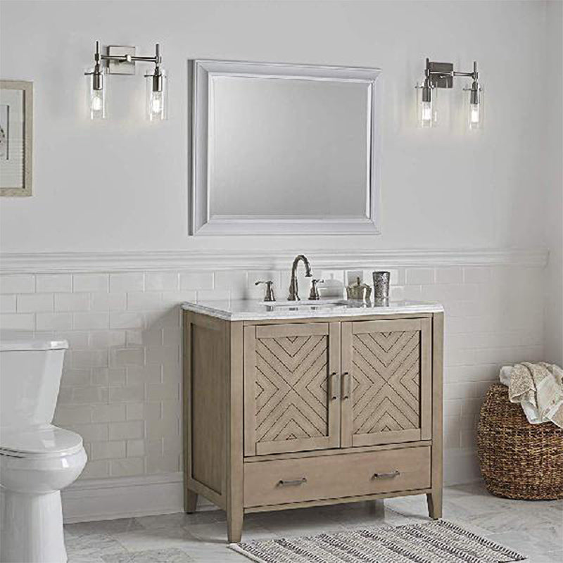 Frendorf | Chrom/Nickel Zylinder Schirm Wandbeleuchtung Modern Klarglas 2-Licht Esszimmer Wandleuchte