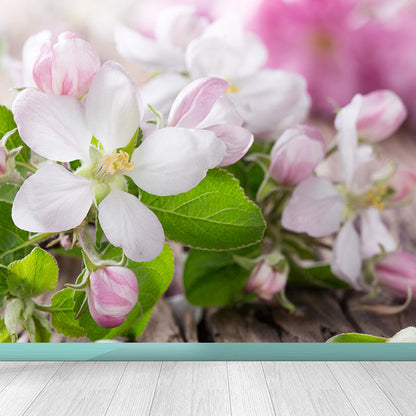 Frendorf | Blumen Grafik Wandtapete Pink Dekorative Wandverkleidung für das Wohnzimmer, Maßanfertigung