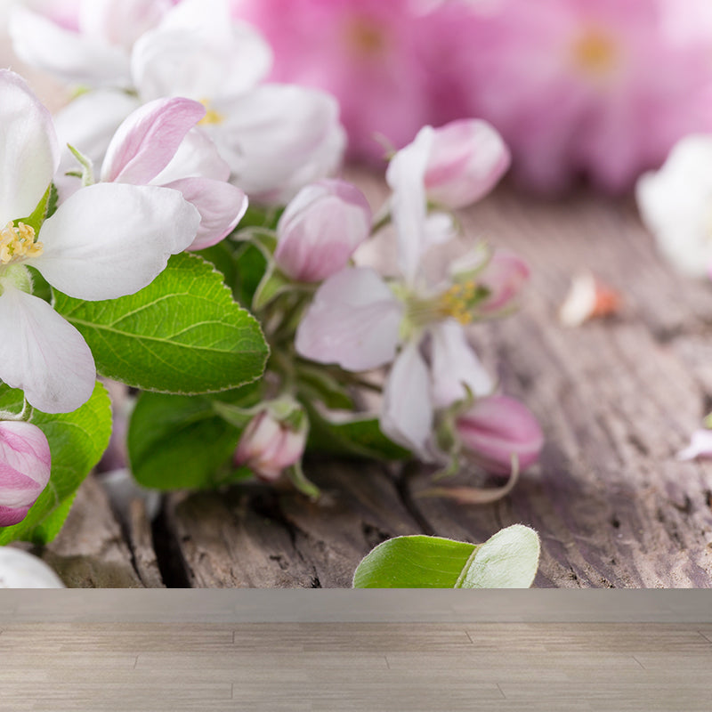 Frendorf | Blumen Grafik Wandtapete Pink Dekorative Wandverkleidung für das Wohnzimmer, Maßanfertigung