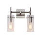 Frendorf | Chrom/Nickel Zylinder Schirm Wandbeleuchtung Modern Klarglas 2-Licht Esszimmer Wandleuchte