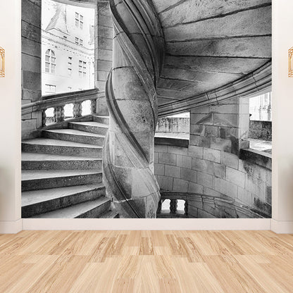 Fotografie Stein Wirbel Treppe Wandbild für Wohnzimmer, Grau, Maßgeschneiderte Größe Verfügbar