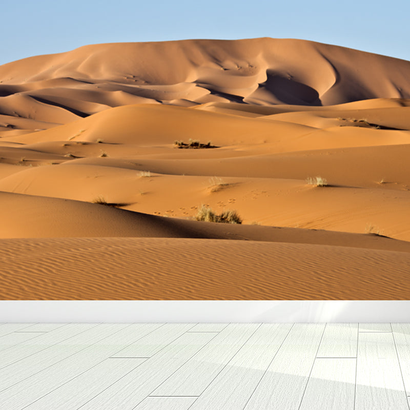 Gelb Natürliches Landschaftswandbild Gras und Sand Wüstenlandschaft Modern Wasserdichtes Wandverkleidung