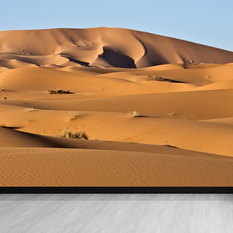 Gelb Natürliches Landschaftswandbild Gras und Sand Wüstenlandschaft Modern Wasserdichtes Wandverkleidung