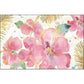Frendorf | Französische Country Floral Muster Teppich Rosa und Weiß Polyester Teppich Maschinenwaschbar Anti-Rutsch Rücken Bereich Teppich für Wohnzimmer
