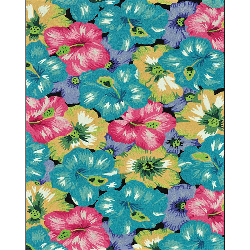 Frendorf | Blau Mehrfarbig Französischer Landteppich Polyester Blumenmuster Teppich Waschbar Rutschfeste Unterlage Teppich für Wohnzimmer