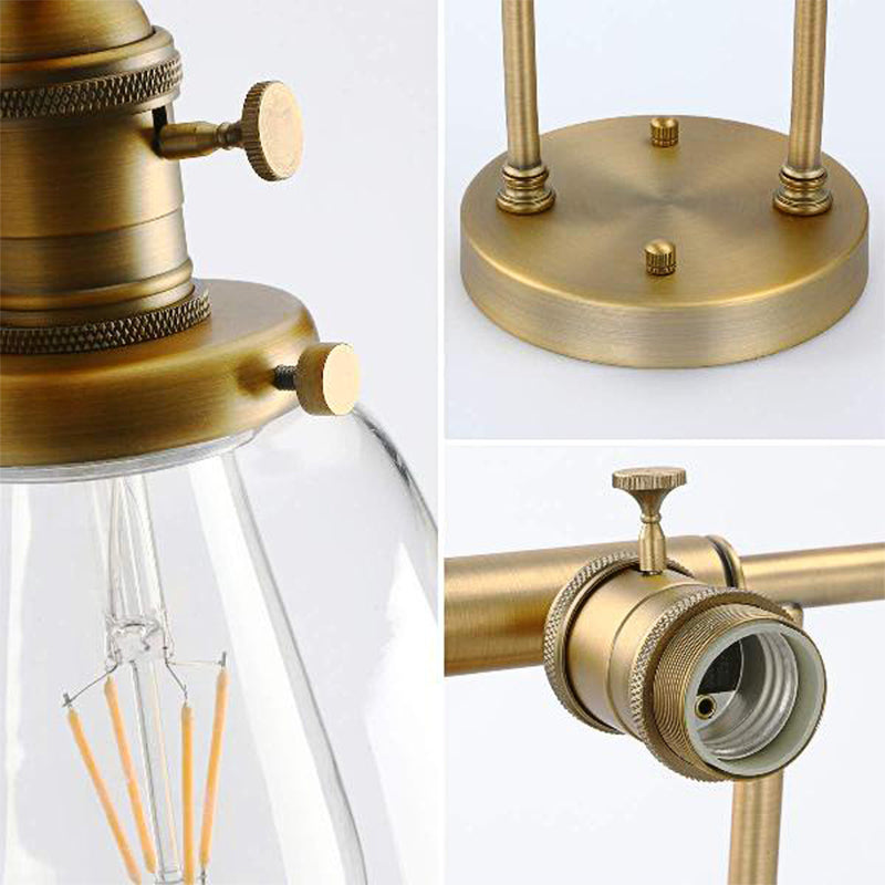 Frendorf | 3-Bulb Kegel Wandmontage Lichtarmatuur Industrieel Messing Klares Glas Beleuchtung für Restaurant