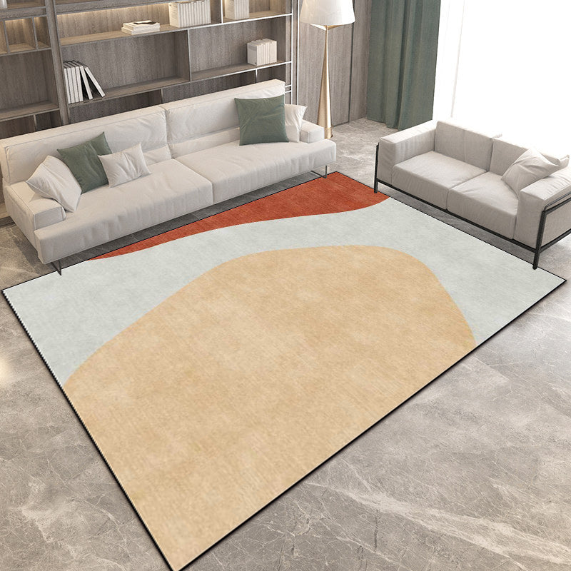 Frendorf | Nieuwigheid woonkamer tapijt in grijs en bruin kleurblok print tapijt polyester antislip achterkant vloerkleed