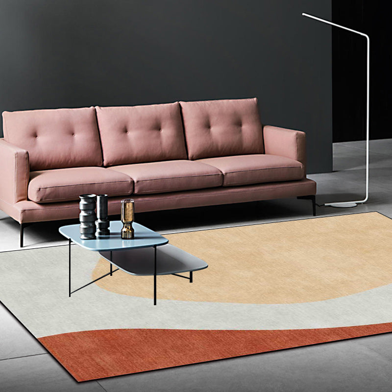 Frendorf | Nieuwigheid woonkamer tapijt in grijs en bruin kleurblok print tapijt polyester antislip achterkant vloerkleed