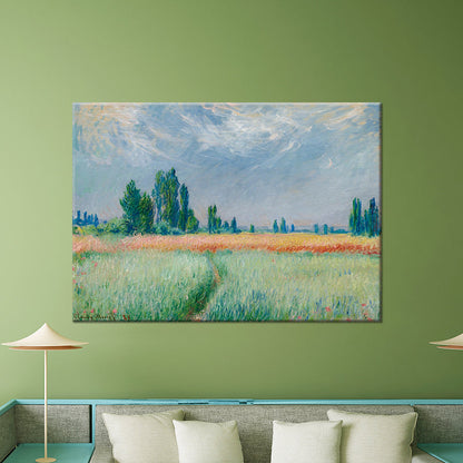 Frendorf | Groene Boerderij Veld Wanddecoratie Landschap Moderne Gelaagde Canvasprint voor Woonkamer