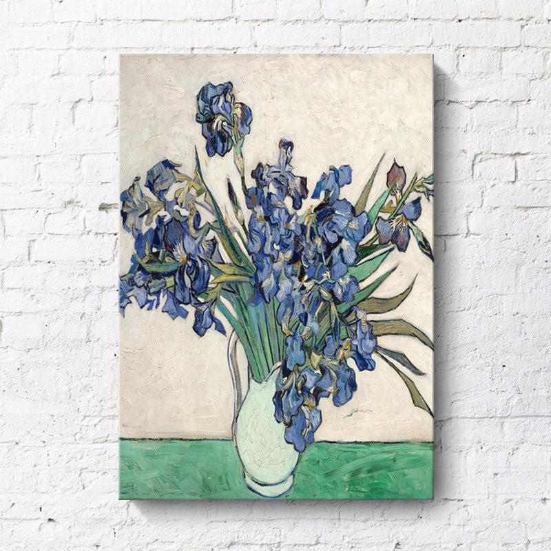 Frendorf | Klassieke Stilleven Bloem Schilderij Pastel Kleur Geweven Canvas Muur Kunst voor Thuis