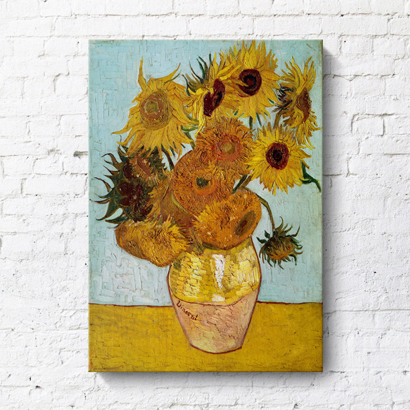Frendorf | Klassieke Stilleven Bloem Schilderij Pastel Kleur Geweven Canvas Muur Kunst voor Thuis