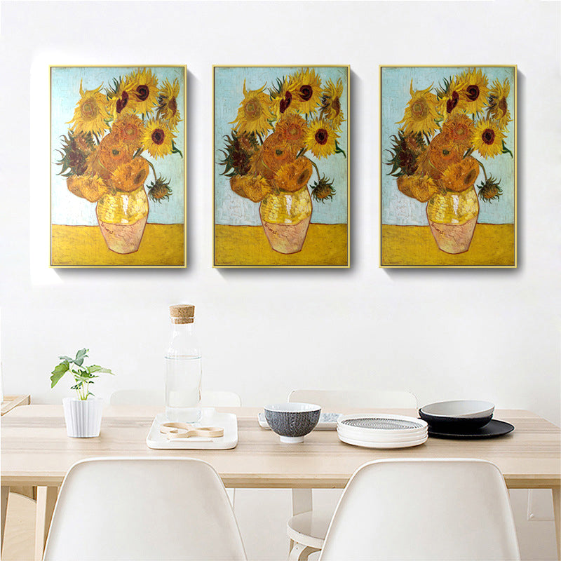 Frendorf | Klassieke Stilleven Bloem Schilderij Pastel Kleur Geweven Canvas Muur Kunst voor Thuis