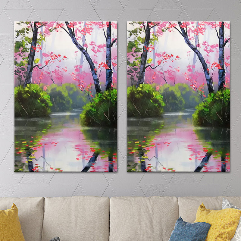 Szenerie Malerei Wanddekoration moderner Stil Textured Canvas Kunstdruck für Wohnzimmer